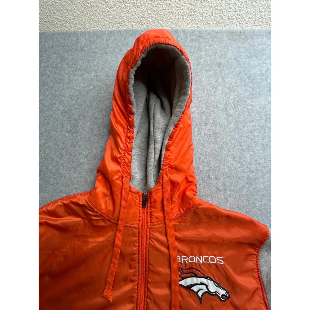 NFL Denver Broncos Full Zip Hoodie Jacket Orange Gray Colorblock Mens XL